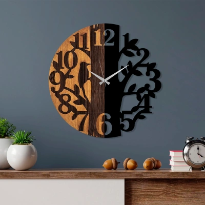 Nástěnné hodiny dřevo KMEN STROMU průměr 56 cm