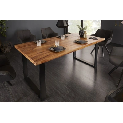 Estila Industriální designový hnědý jídelní stolek Steele Craft z masivního dřeva 180cm