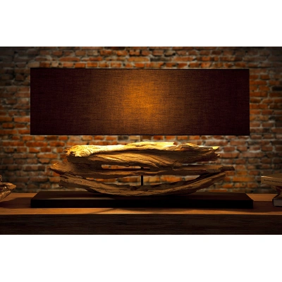 Estila Designová jedinečná stolní lampa z naplaveného dřeva