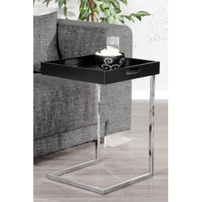 Estila Moderní stylový příruční stolek Ciano černý
