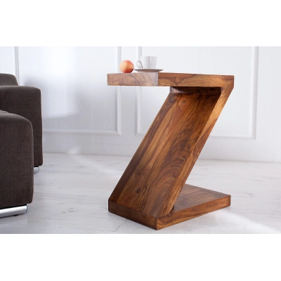 Estila Designový jedinečný příruční stolek Sheesham 45cm
