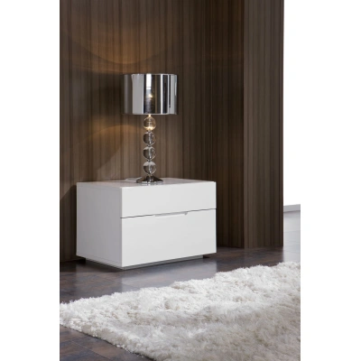 Estila Lesklý moderní noční stolek Napoleone 40cm bílý