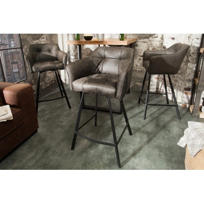 Estila Luxusní židle Ima ve vintage stylu tmavě šedá
