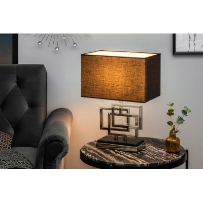 Estila Designová stolní lampa Tulsa stříbrná