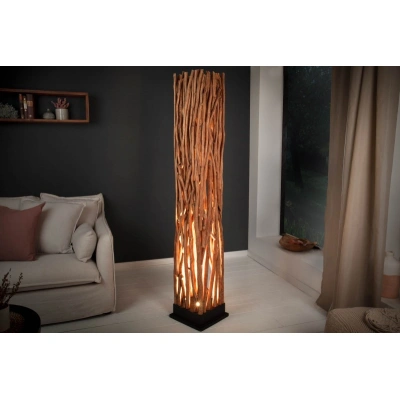 Estila Venkovská stylová stojací lampa Euphoria z masivního dřeva 178cm