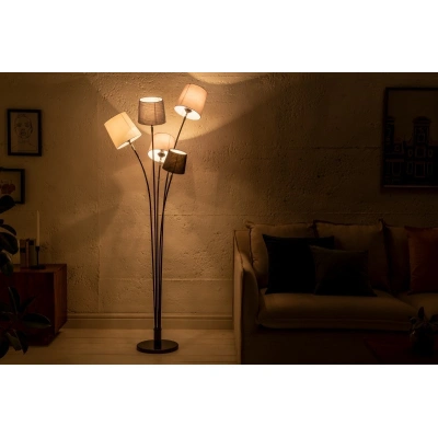 Estila Moderní stojací lampa Elegans z kovu s pěti stínítky 176cm
