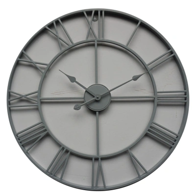 Estila Retro designové nástěnné hodiny Edon z kovu v šedé barvě 70cm