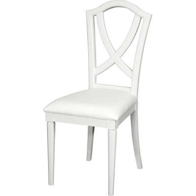 Estila Provence jídelní židle Belliene v bílém provedení s tvarovanou opěrkou 105cm