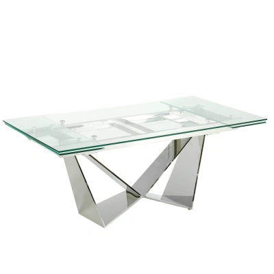 Estila Luxusní rozkládací jídelní stůl Urbano ze skla 160-220cm