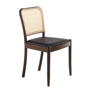Estila Ratanová jídelní židle Forma Moderna hnědá z masivu 84cm