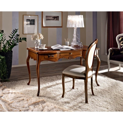 Estila Luxusní rustikální jídelní židle Heriss s béžovým čalouněním z masivu 104 cm