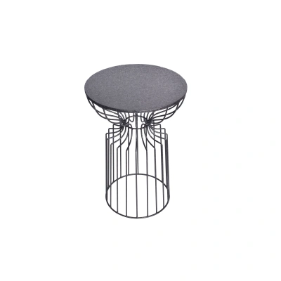 Estila Industriální kulatý příruční stolek Esme s designovou podstavou z tvarovaných kovových tyčí černá 52 cm