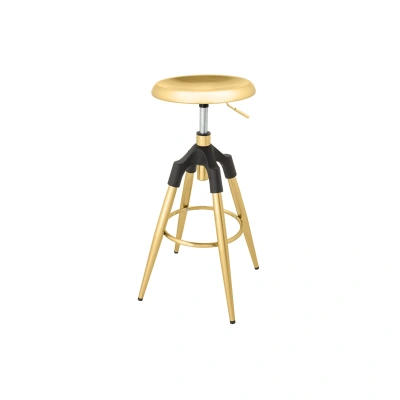 Estila Designová barová židle Zalias ve zlaté barvě 74-82 cm