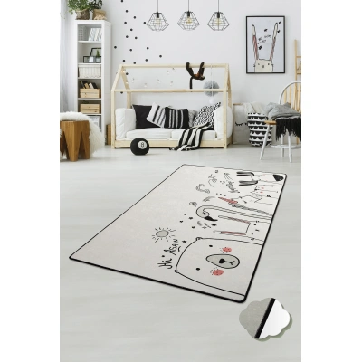 Dětský koberec(100 x 160 cm) BE HAPPY bílý