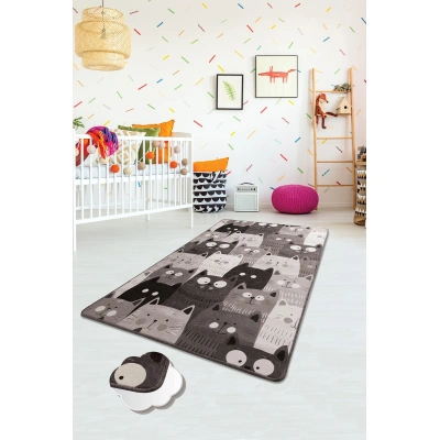Dětský koberec(100 x 160 cm) CATS šedý