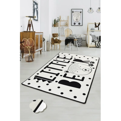 Dětský koberec(100 x 160 cm) LITTLE BEAR bílý